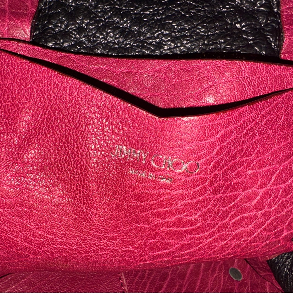 Jimmy Choo XL Tote Lockett -RARE-Cerise-Pebbled Leather AUTHENTIC JIMMY CHOO - Picture 12 of 16